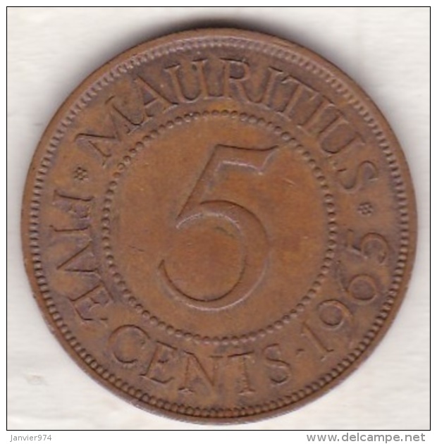 Ile Maurice , 5 Cents 1965 , Elizabeth II - Mauricio