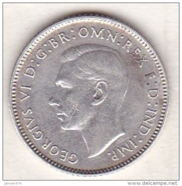 Australie 6 Pence 1943 S San Francisco,  George VI, En Argent . KM# 38 - Sixpence