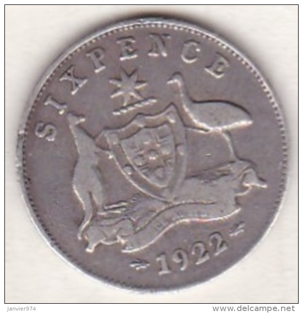 Australie ,6 Pence 1922 (Sydney) , George V , En Argent - Sixpence