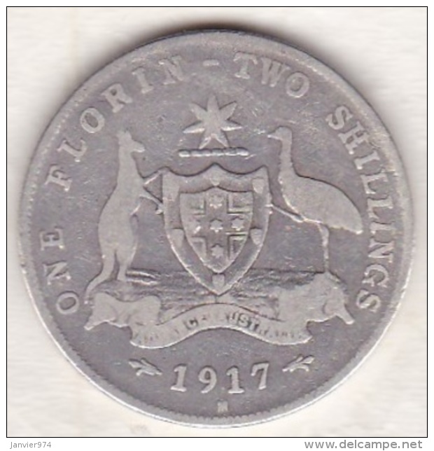 Australie , 1 Florin 1917 M (Melbourne) George VI, En Argent - Florin