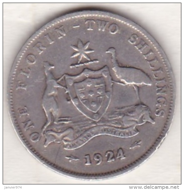 Australie , 1 Florin 1924  (Melbourne),  George VI, En Argent - Florin
