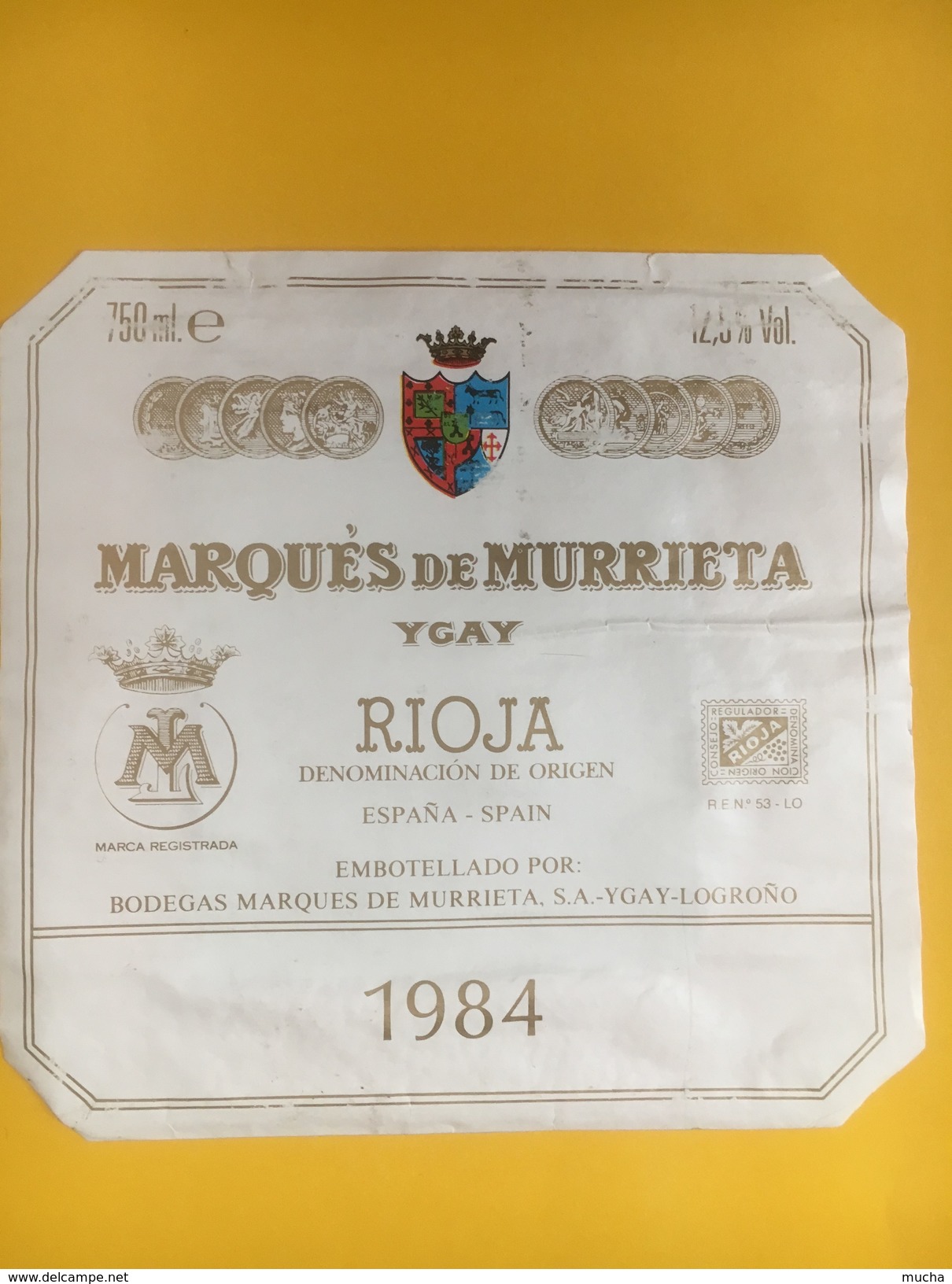 5168 - Marques De Riscal 1985 & Marques De Murriteta 1984 Rioja Espagne 2 étiquettes - Autres & Non Classés