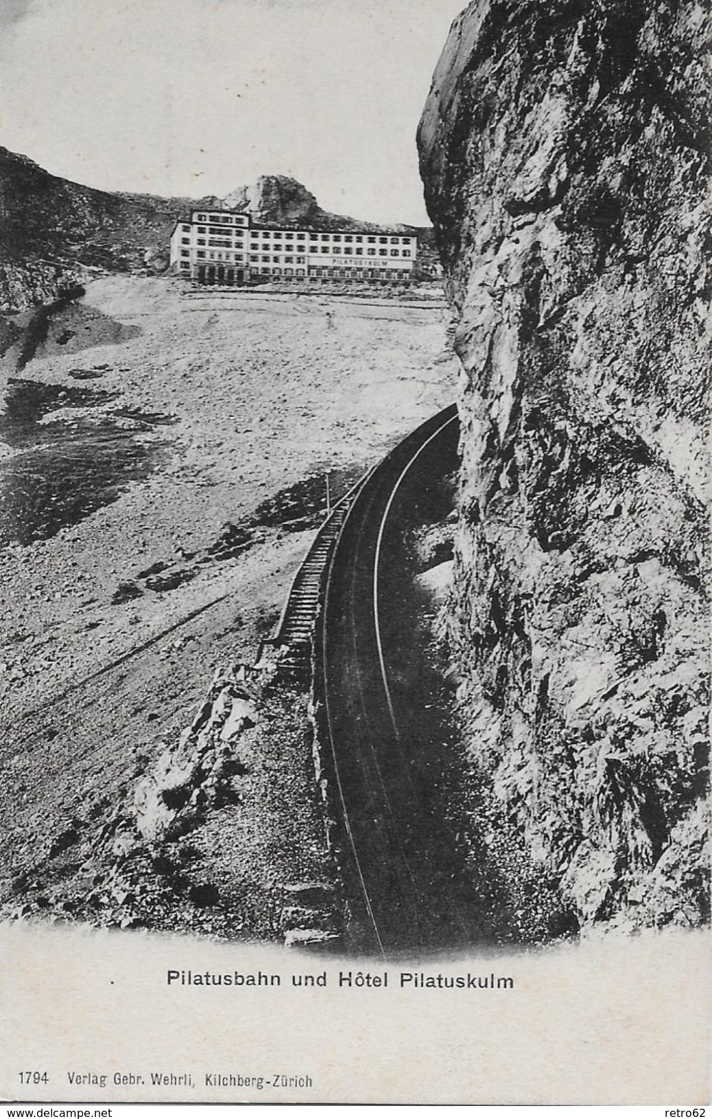 PILATUSBAHN &rarr; Bahntrasse  Mit Dem Hotel Pilatuskulm, Ca,1900 - Autres & Non Classés