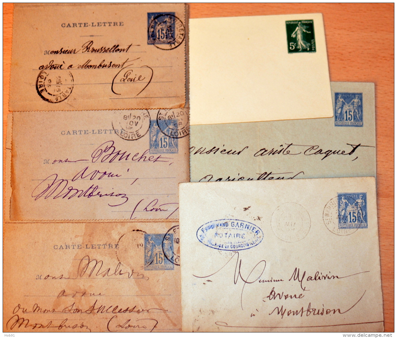 Six "entiers Postaux" Divers (Env 58) - Collections & Lots: Stationery & PAP