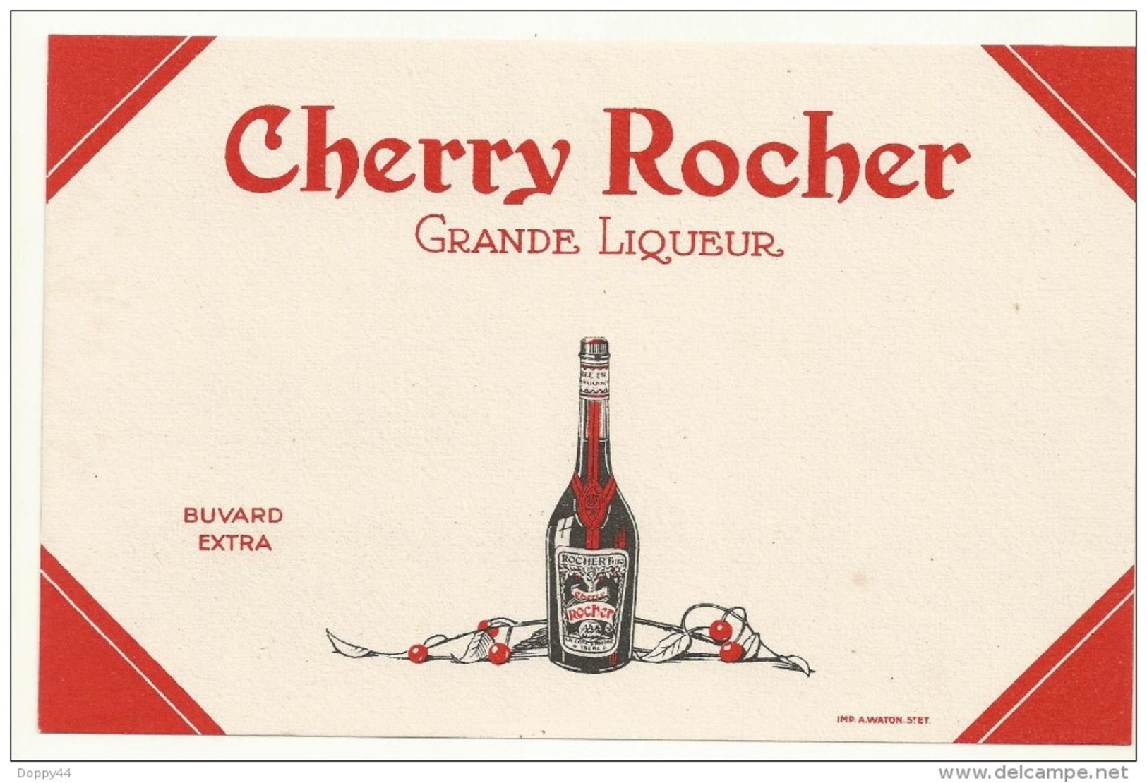 BUVARD NEUF SUPERBE  THEME  LIQUEUR  CHERRY ROCHER - Licores & Cervezas