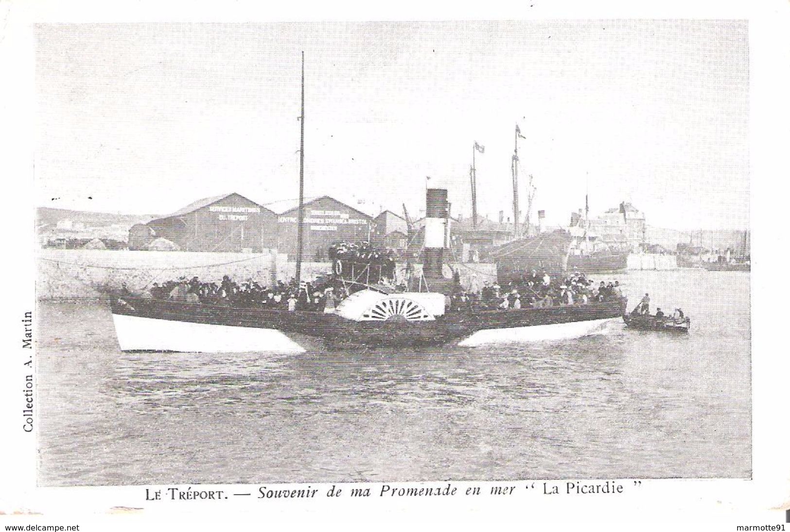 TREPORT SOUVENIR PROMENADE EN MER  LA PICARDIE 1904 BATEAU NAVIRE TOURISME - Le Treport