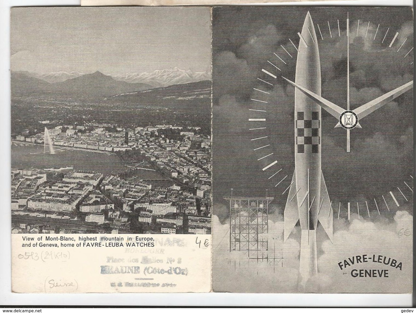 Genève, Publicité FAVRE-LEUBA (1815) 10x15 - Publicidad