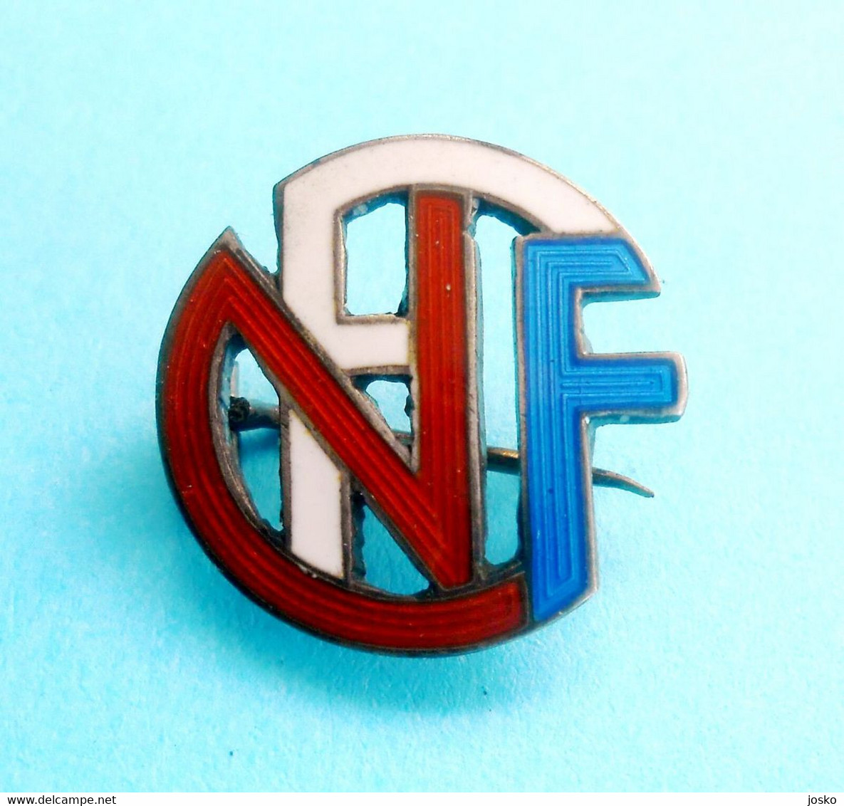 NORWAY FOOTBALL FEDERATION ... SOLID SILVER PRE-WW2 Enamel Pin Badge * Soccer Fussball Calcio Futbol Futebol Fotball RRR - Fútbol