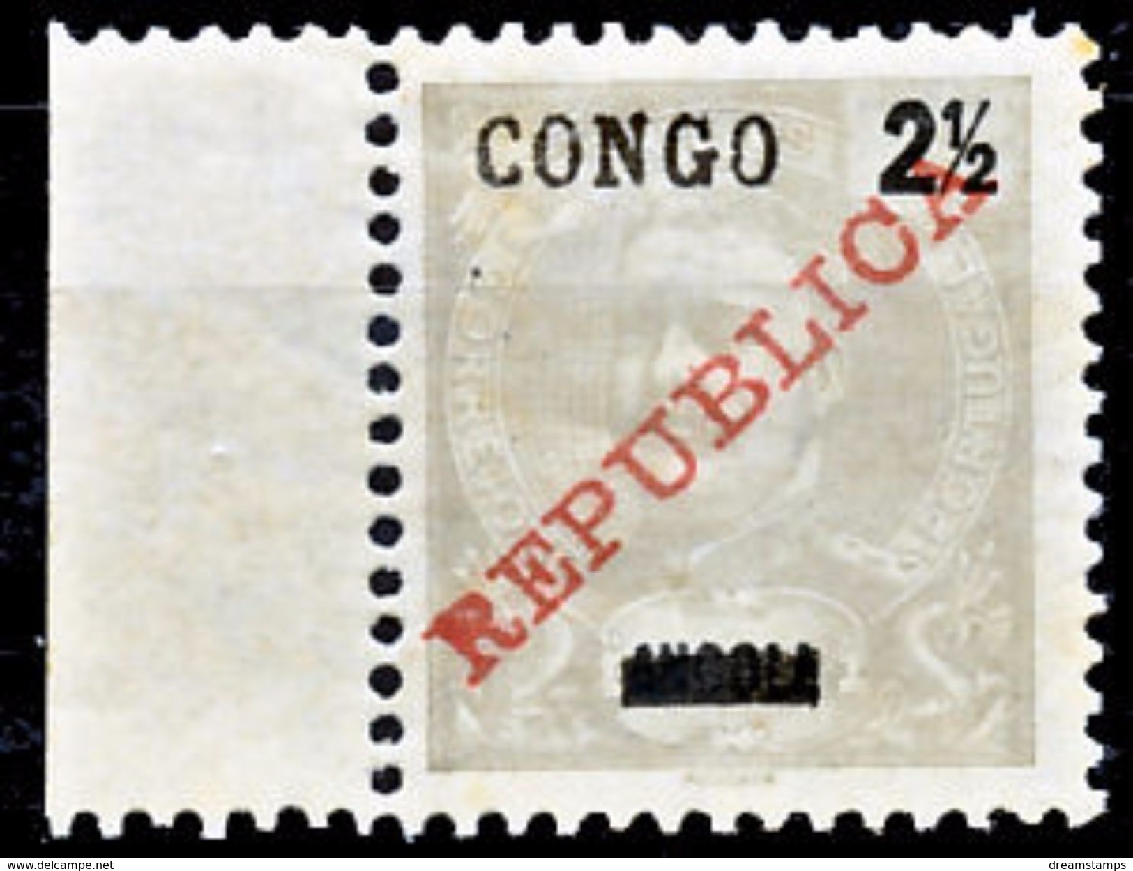 !										■■■■■ds■■ Congo 1911 AF#55b ** Overprint "Congo" 2,5 Réis VAR (x0872) - Portugees Congo