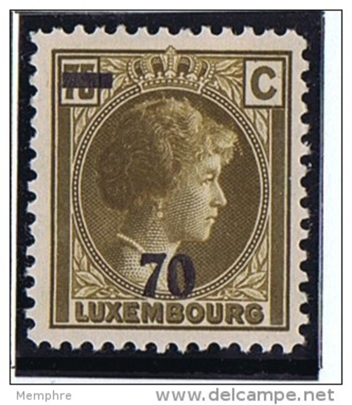 1935  Grande-Duchesse Charlotte De Profil   Surcharge 70 Sur 75 C.   * Charnière - Neufs