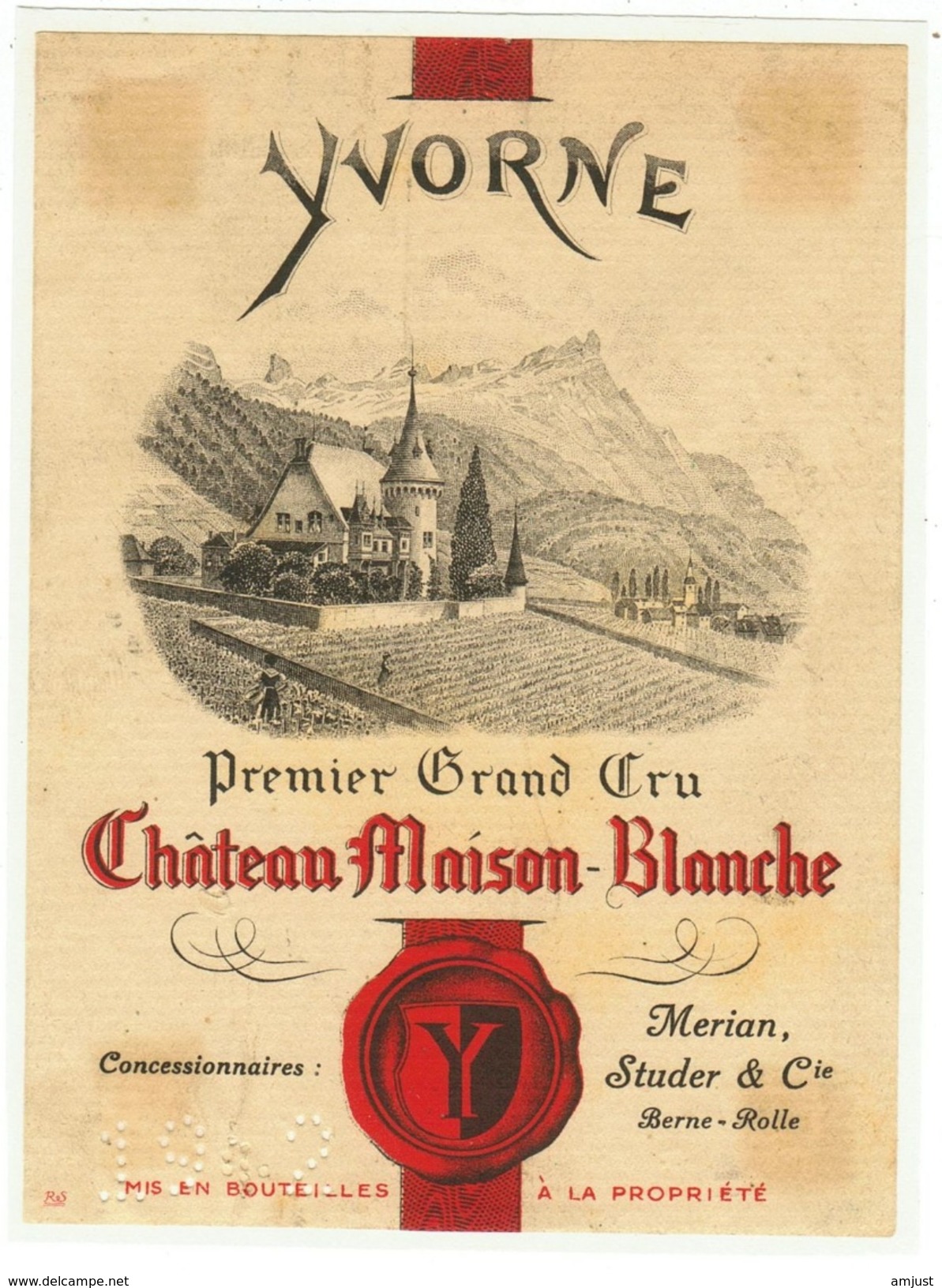 Rare // Yvorne,Château Maison Blanche 1942, Merian,Studer Rolle Vaud // Suisse - Autres & Non Classés