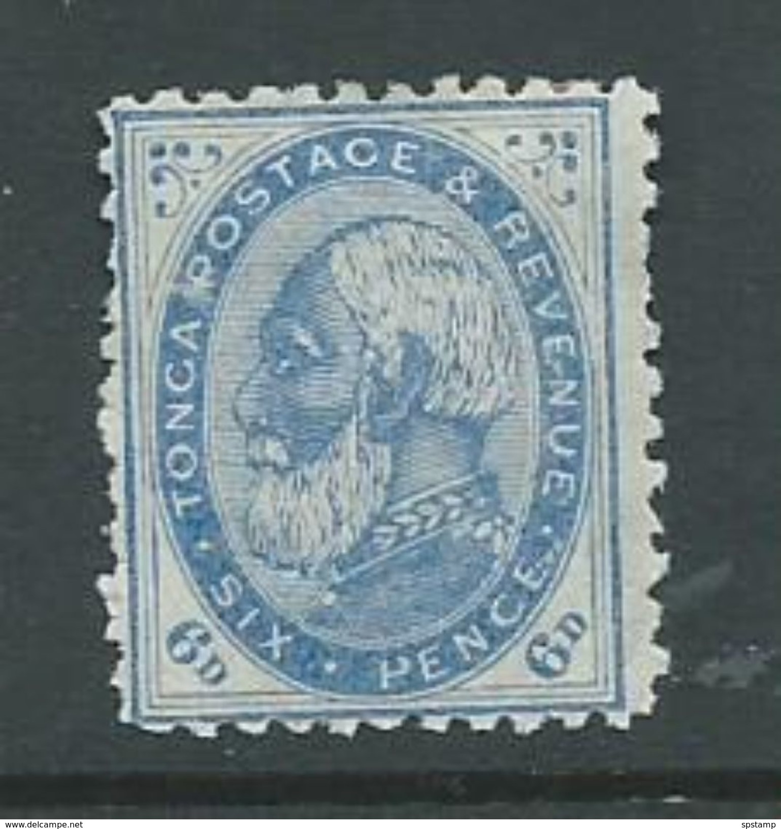 Tonga 1886 6d King George I Attractive Mint , Small Hinge Thin - Tonga (...-1970)