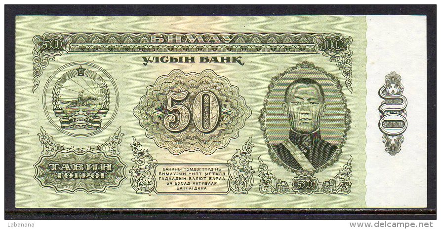 353-Mongolie Billet De 50 Tugrik 1966 AA142 - Mongolia