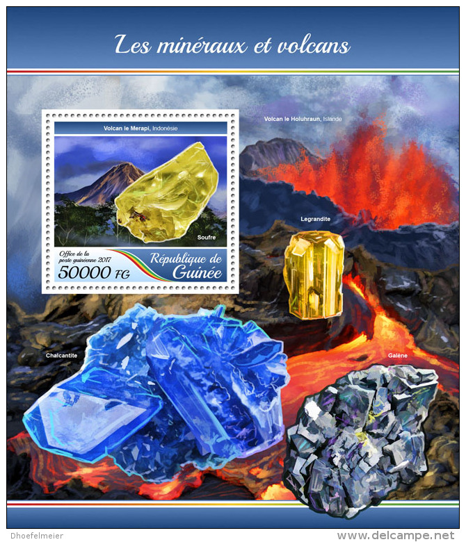 GUINEA REP. 2017 ** Volcanoes Vulkane Volcans Minerals S/S - IMPERFORATED - DH1736 - Volcanos