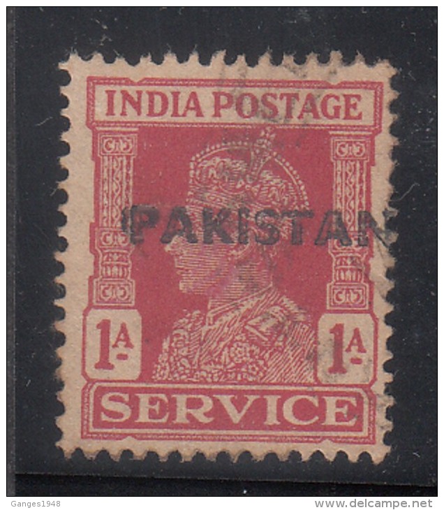 Pakistan  KG VI  1A  Peshawar  Service Machine  Michro - Crystalline  Print  Used  D&amp;I  020  #  00933   Sd  Inde  In - Pakistan