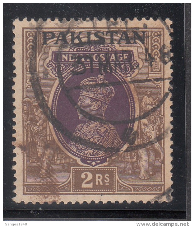 Pakistan  KG VI  2R  Small Pearl Variety  Used  D&amp;I  15a  #  00932   Sd  Inde  Indien - Pakistan