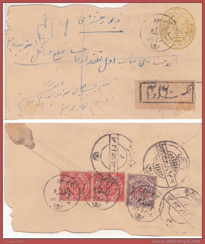 Hyderabad  1922 AD  1342 Hijri  8P  PS Envelope  Registered  Uprated Frankings   #  00682    D  Inde  Indian India - Hyderabad