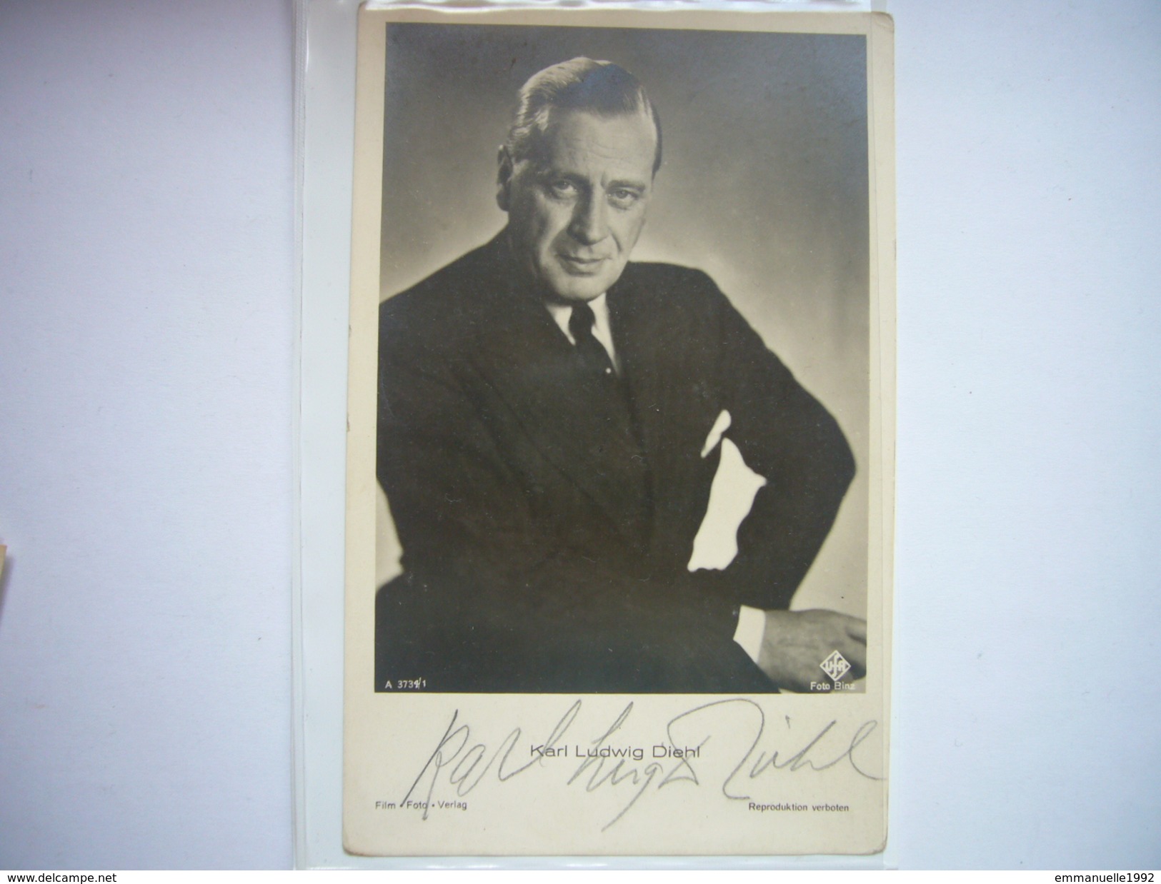 Photo Et Autographe De Karl Ludwig Diehl 1896-1958 Acteur Allemand - Deutscher Schauspieler - Attori E Comici 