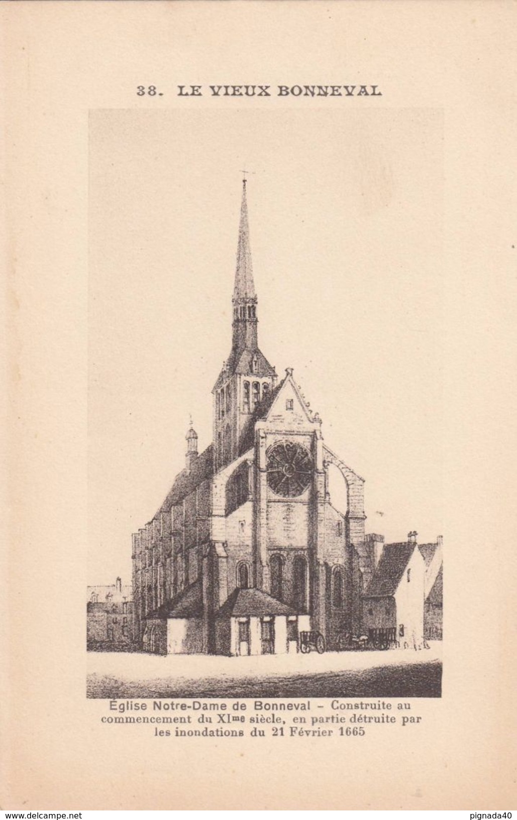 Cp , 28 , BONNEVAL , Église Notre-Dame De Bonneval, Construite Au XIe S, Détruite Par Les Inondations De 1665 - Bonneval