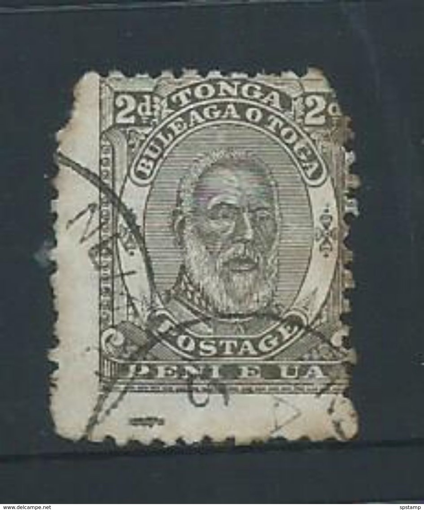 Tonga 1892 2d Grey George I Used , Faults - Tonga (...-1970)