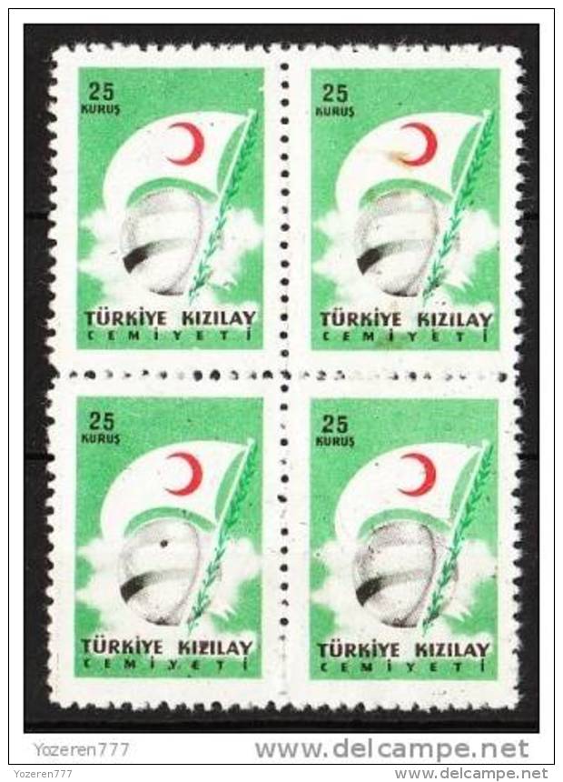 (K-148) TURKISH RED CRESCENT SOCIETY CHARITY STAMPS BLOCK OF 4 MH* - Wohlfahrtsmarken