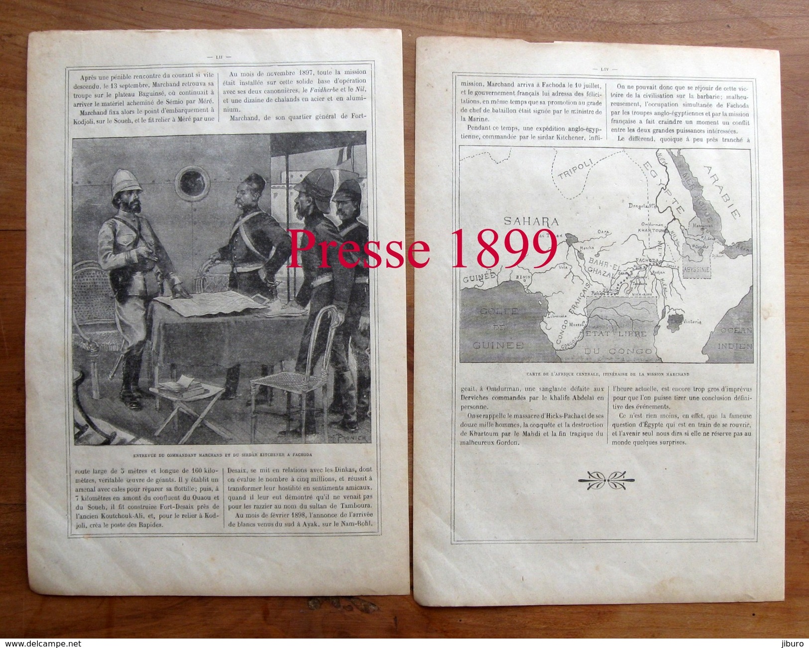 2 Scans Presse 1899 - La Mission Marchand - Expédition Afrique Fachoda Kitchener   211CH1 - Unclassified