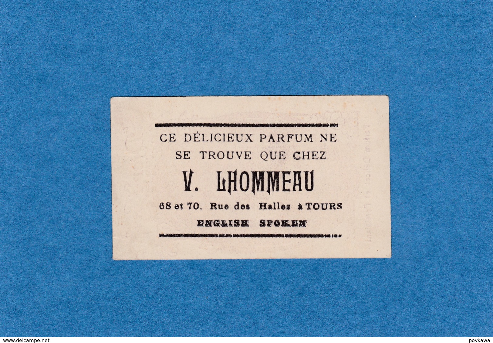 Ancienne Publicité Parfum Carte Parumée Djer Kiss Kerkoff  Magasin LHOMMEAU à Tours - Antiquariat (bis 1960)