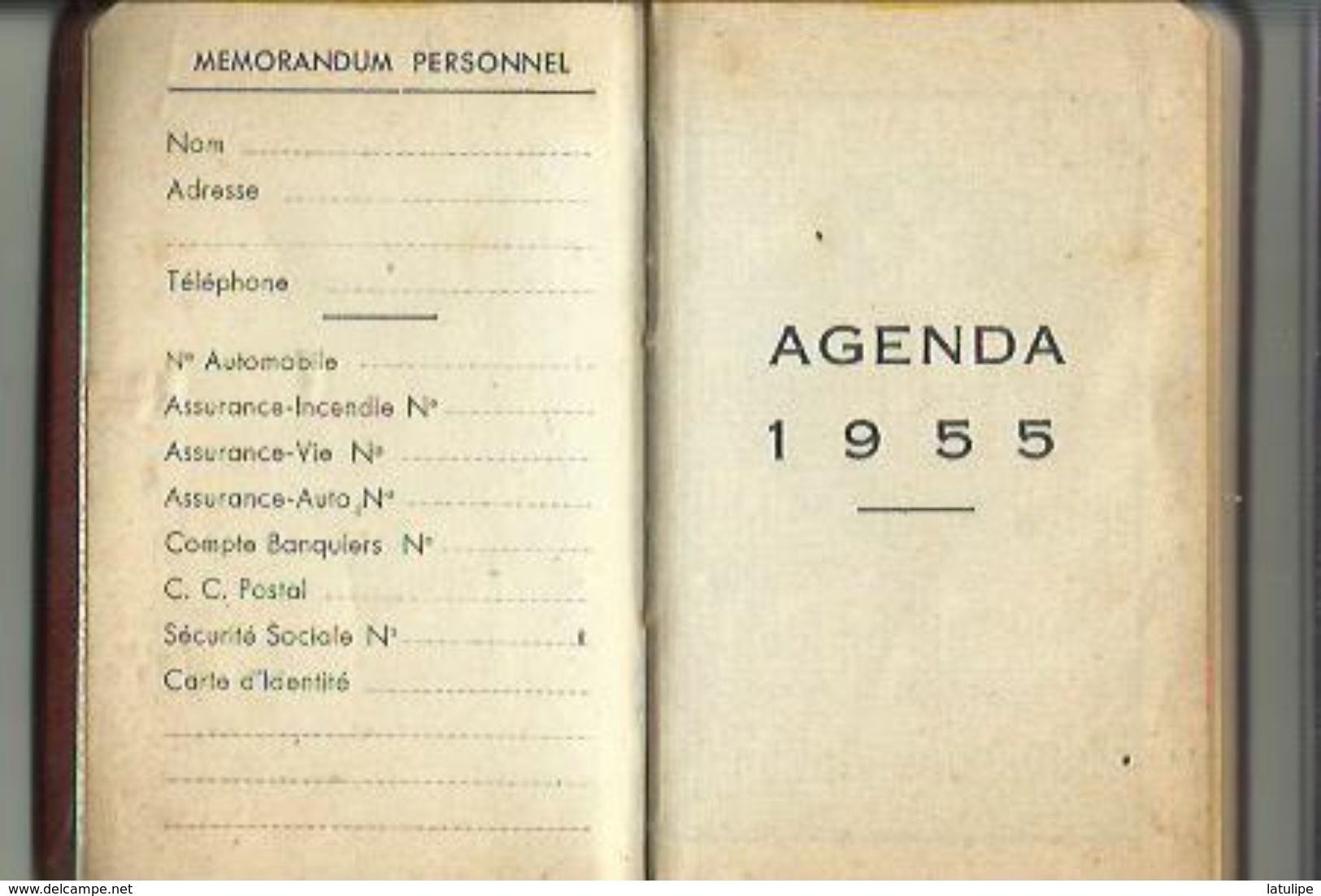 Petit Carnet 1955 Offert Par St  RAPHAEL_Quinquina Comprenant Calendrier De 1955 Entier Et Jusqu'a Juin 1956 - Small : 1941-60