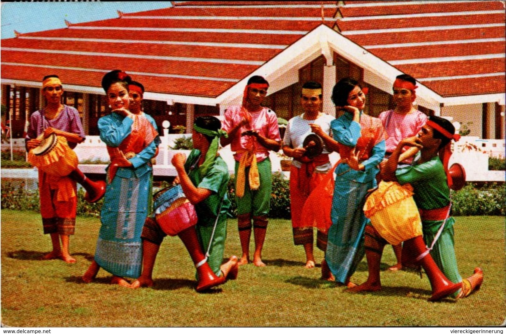 ! Moderne Ansichtskarte Thailand, Drum Dance, Trommeln, Folklore, Asien, Asia - Thaïland