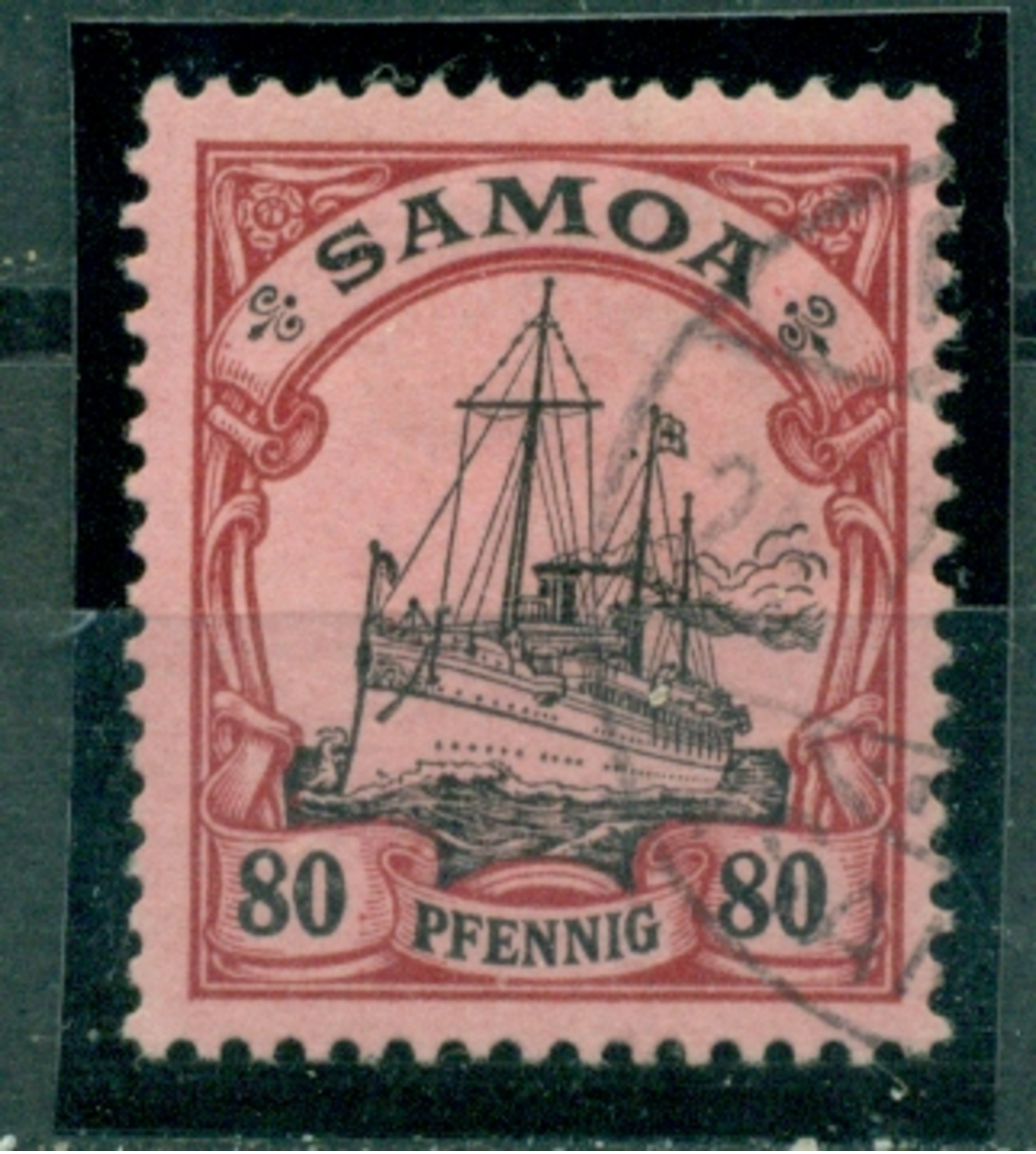 Schiffszeichnung, Kaiseryacht Hohenzollern Samoa  Nr. 15 Gestempelt - Samoa