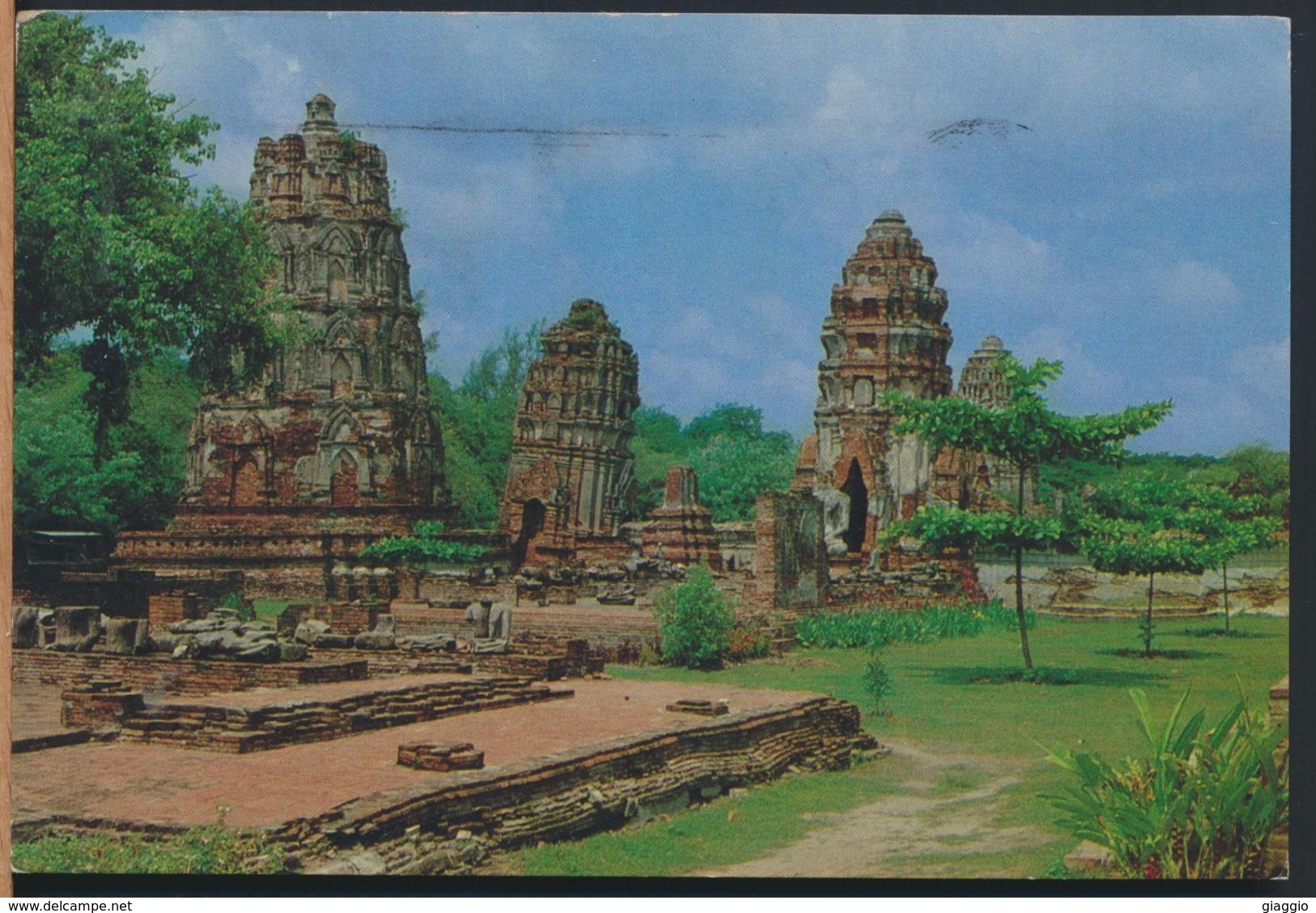 °°° 6747 - THAILAND - RUINS OF PHRA MAHATHAT IN AYUDHYA - With Stamps °°° - Tailandia