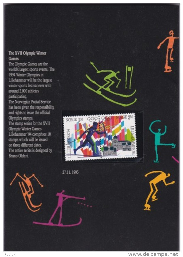 Norway - Folder W/mint Lillehammer 1994 Olympic Winter Games Stamps (LAR5-47) - Inverno1994: Lillehammer