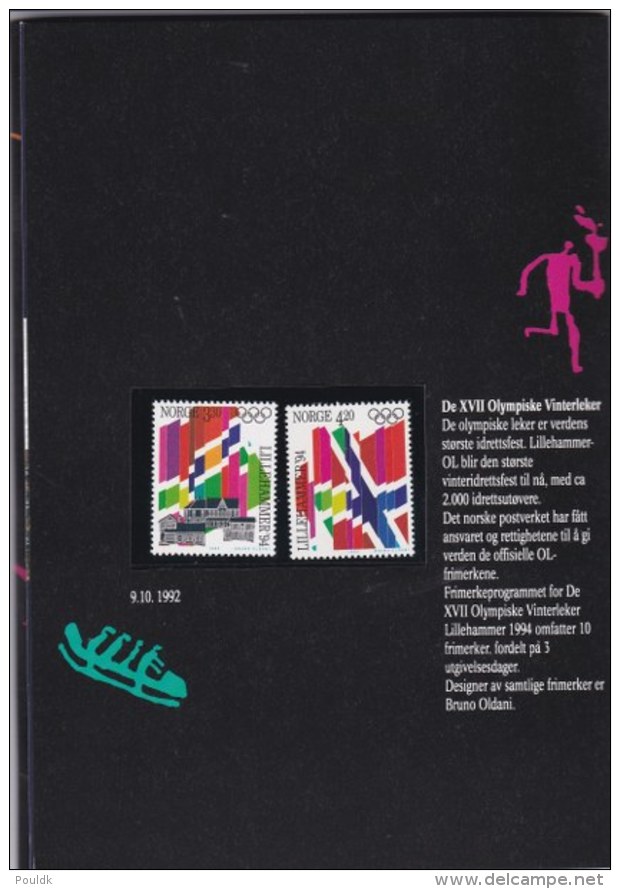 Norway - Folder W/mint Lillehammer 1994 Olympic Winter Games Stamps (LAR5-47) - Inverno1994: Lillehammer