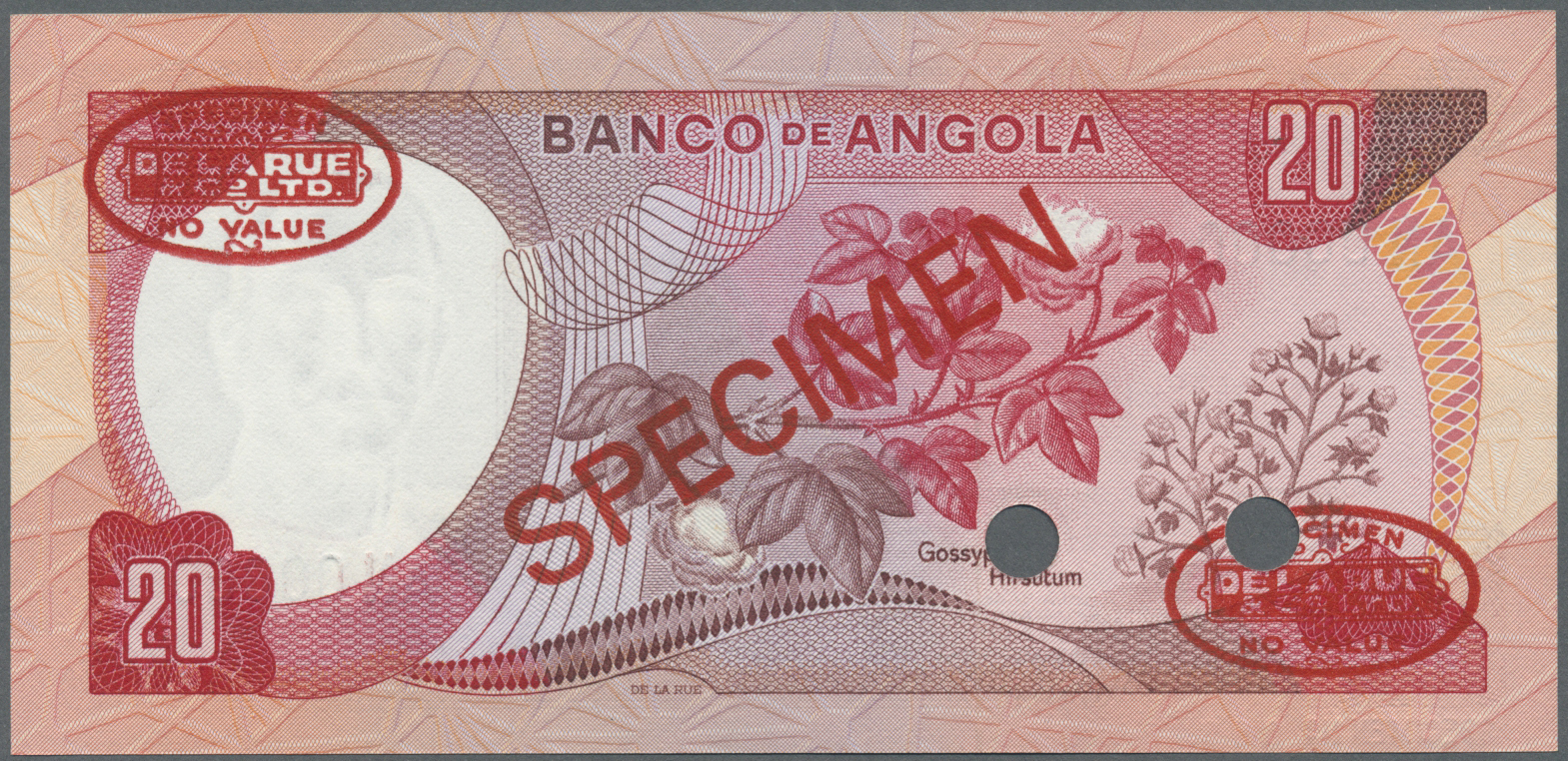 00035 Angola: 20 Escudos 1972 Specimen P. 99s In Condition: UNC. - Angola