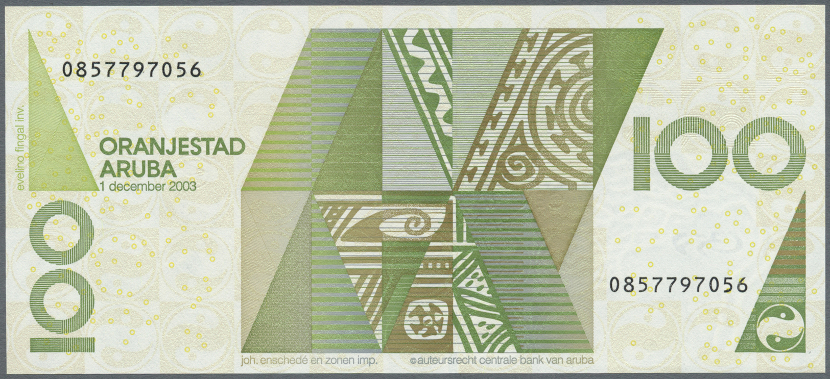 00064 Aruba: 100 Florin 2003 P. 19a In Condition: UNC. - Aruba (1986-...)