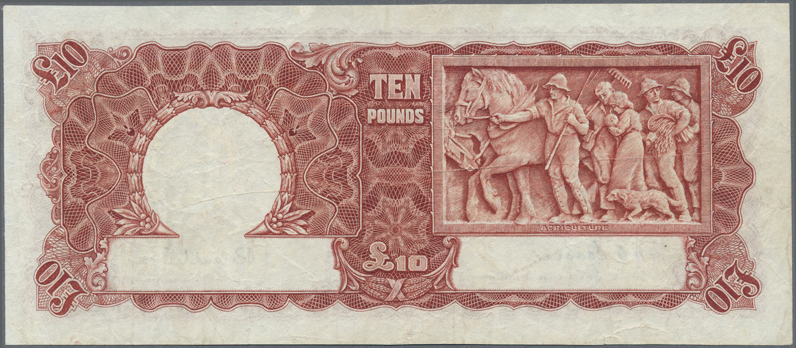 00072 Australia / Australien: 10 Pounds ND P. 28, Several Creases In Paper, Pressed, No Holes Or Tears, Nice Colors, Con - Other & Unclassified