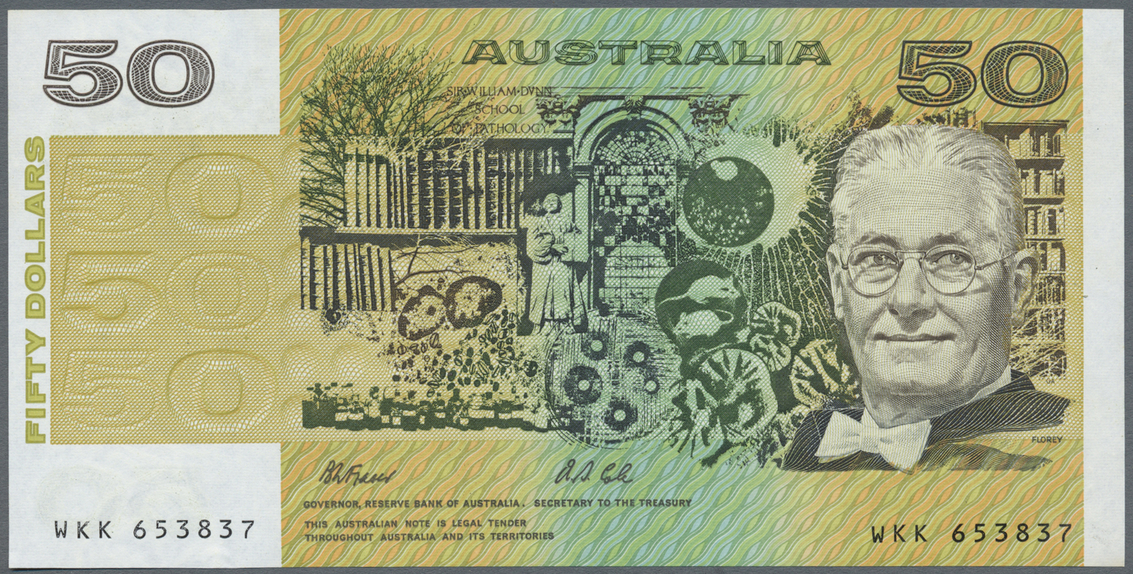 00077 Australia / Australien: 50 Dollars ND P. 47h, Light Dint At Upper Left, Condition: AUNC. - Other & Unclassified