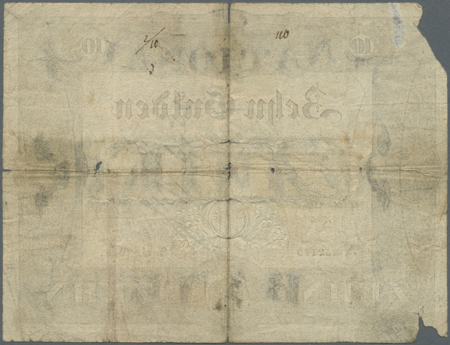 00118 Austria / Österreich:  Privilegirte Oesterreichische National-Bank 10 Gulden 1834, P.A69a, Highly Rare Note In Wor - Austria