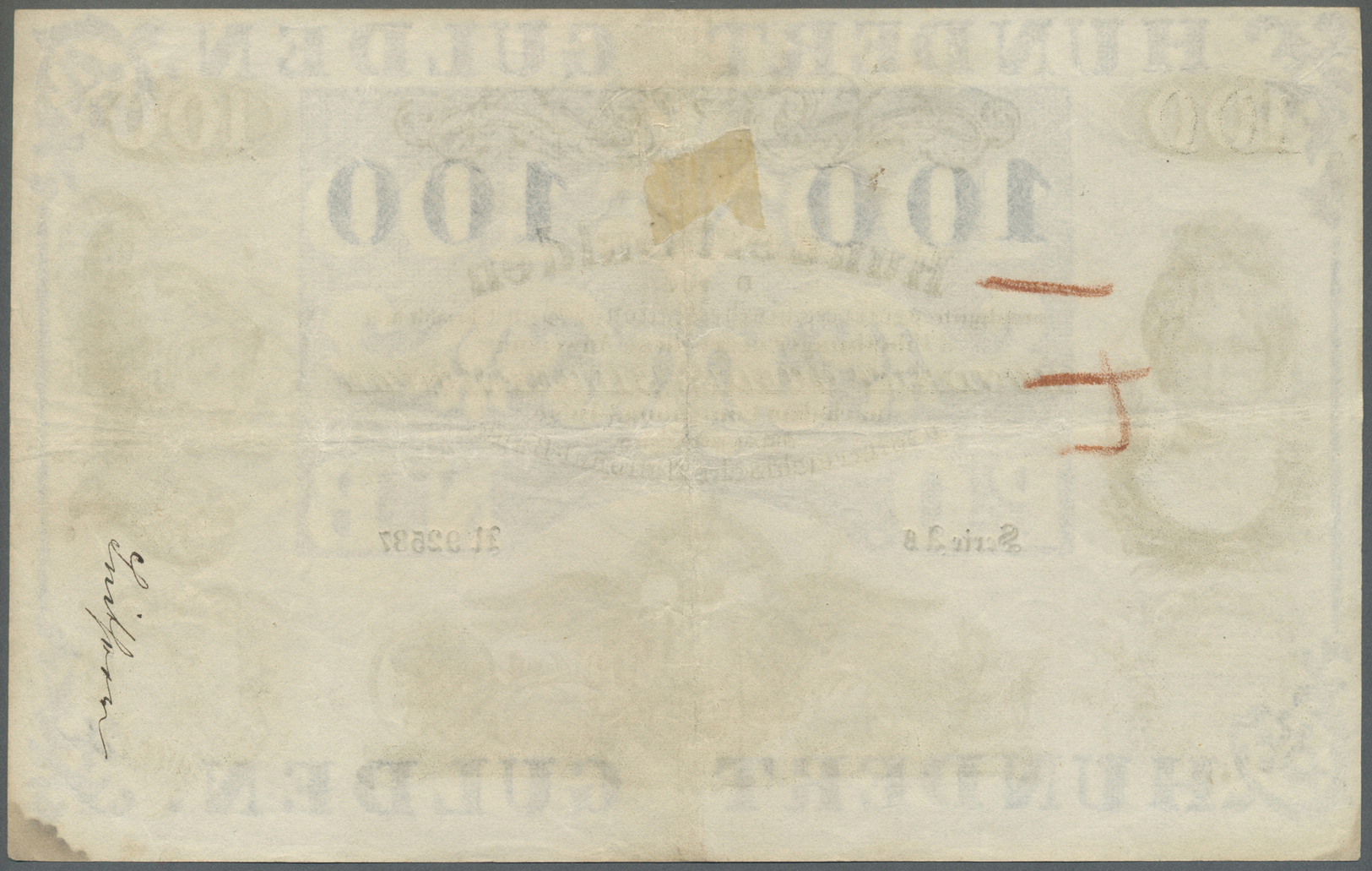 00123 Austria / Österreich: Privilegirte Oesterreichische National-Bank 100 Gulden 1847, P.A77, Extraordinary Rare Large - Austria