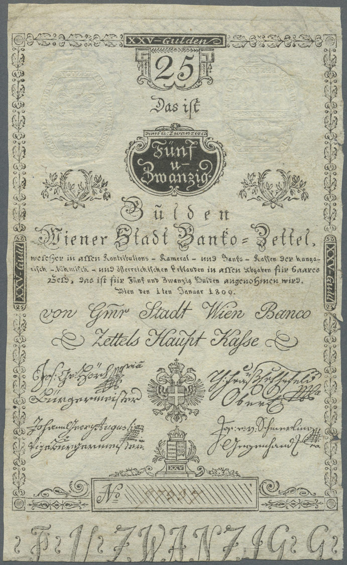 00094 Austria / Österreich: Wiener Stadt-Banco Zettel 25 Gulden 1800, P.A33a, Still Nice Condition With Crisp Paper, Som - Austria