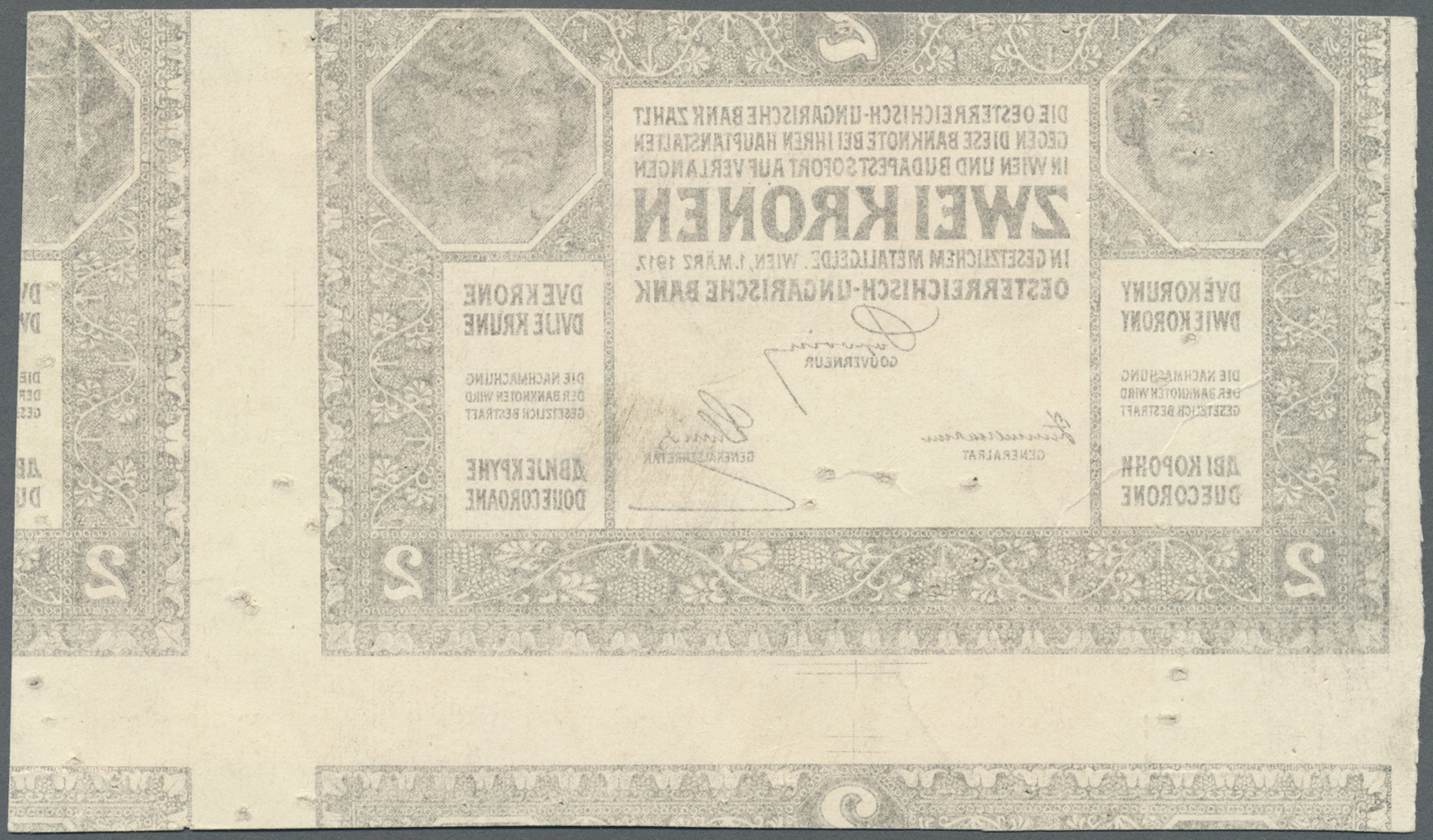 00173 Austria / Österreich: Pair With Two Progressive Proof Prints For The 2 Kronen Oesterreichisch-ungarische Bank / Os - Austria