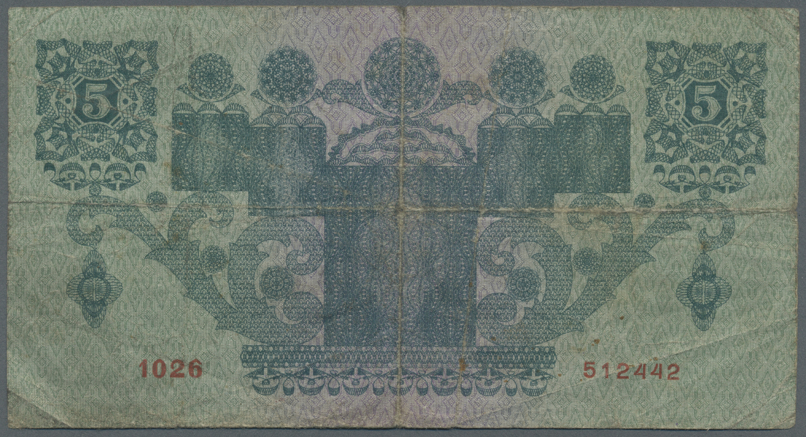 00182 Austria / Österreich: 5 Schillinge 1925 P. 88, Used With Very Strong Folds In Paper, Several Small Holes, No Repai - Austria