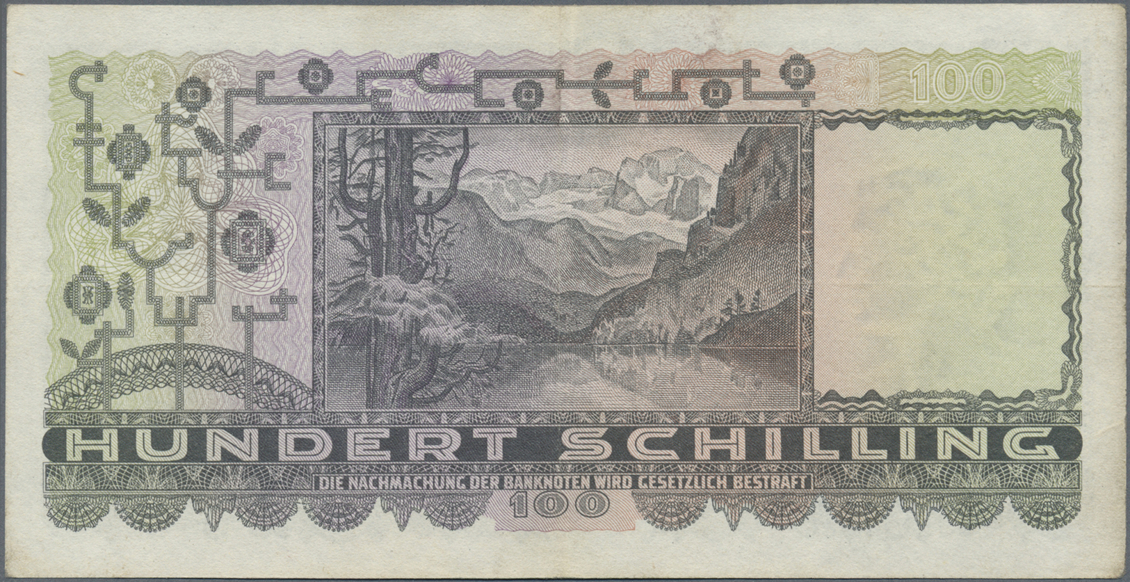 00191 Austria / Österreich: 100 Schilling 1947, P.124, Lightly Stained Paper With Vertical Fold And Some Other Minor Cre - Austria