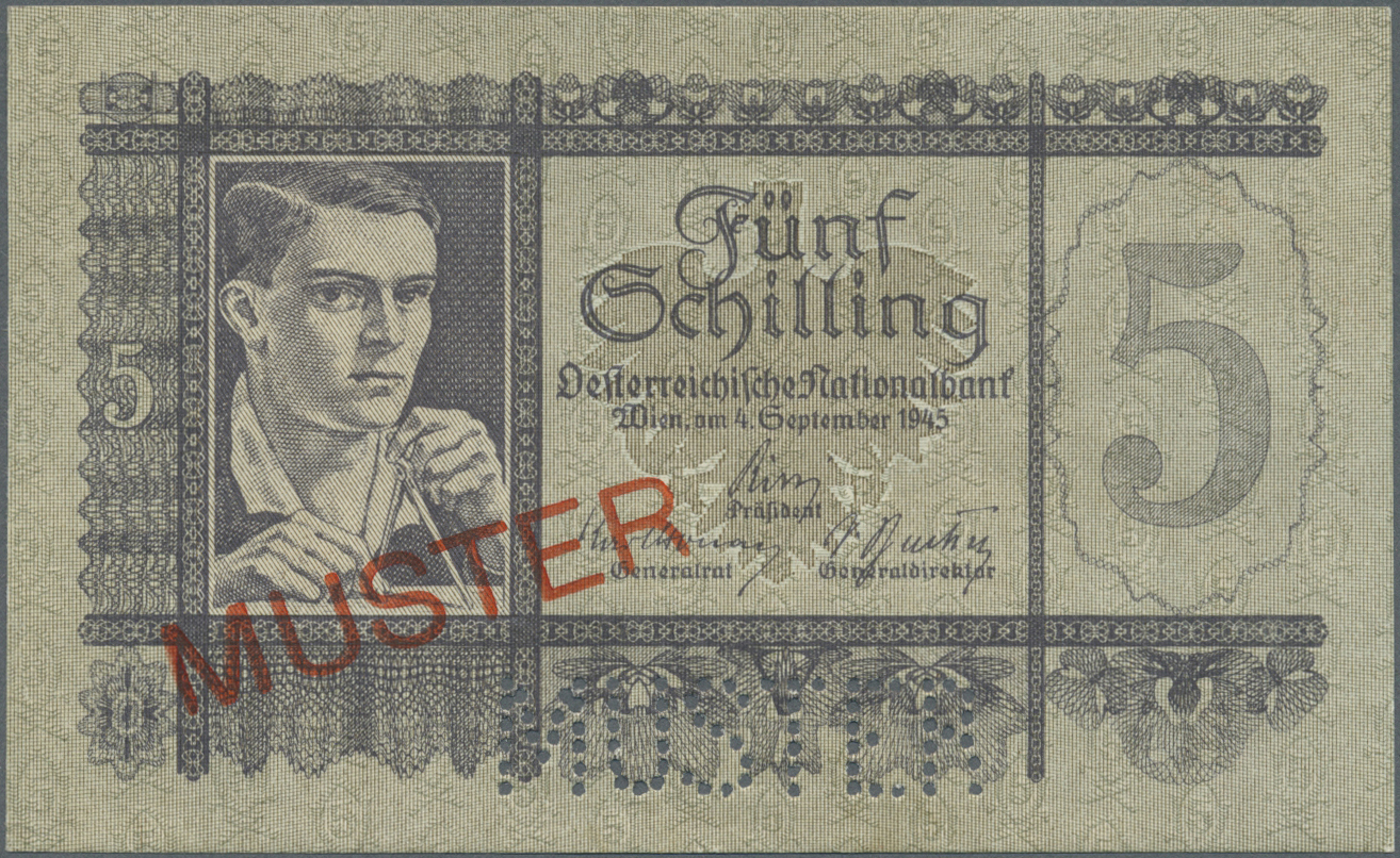 00200 Austria / Österreich: Rare high value set of 20 Specimen banknotes from Austria containing the following notes: 50