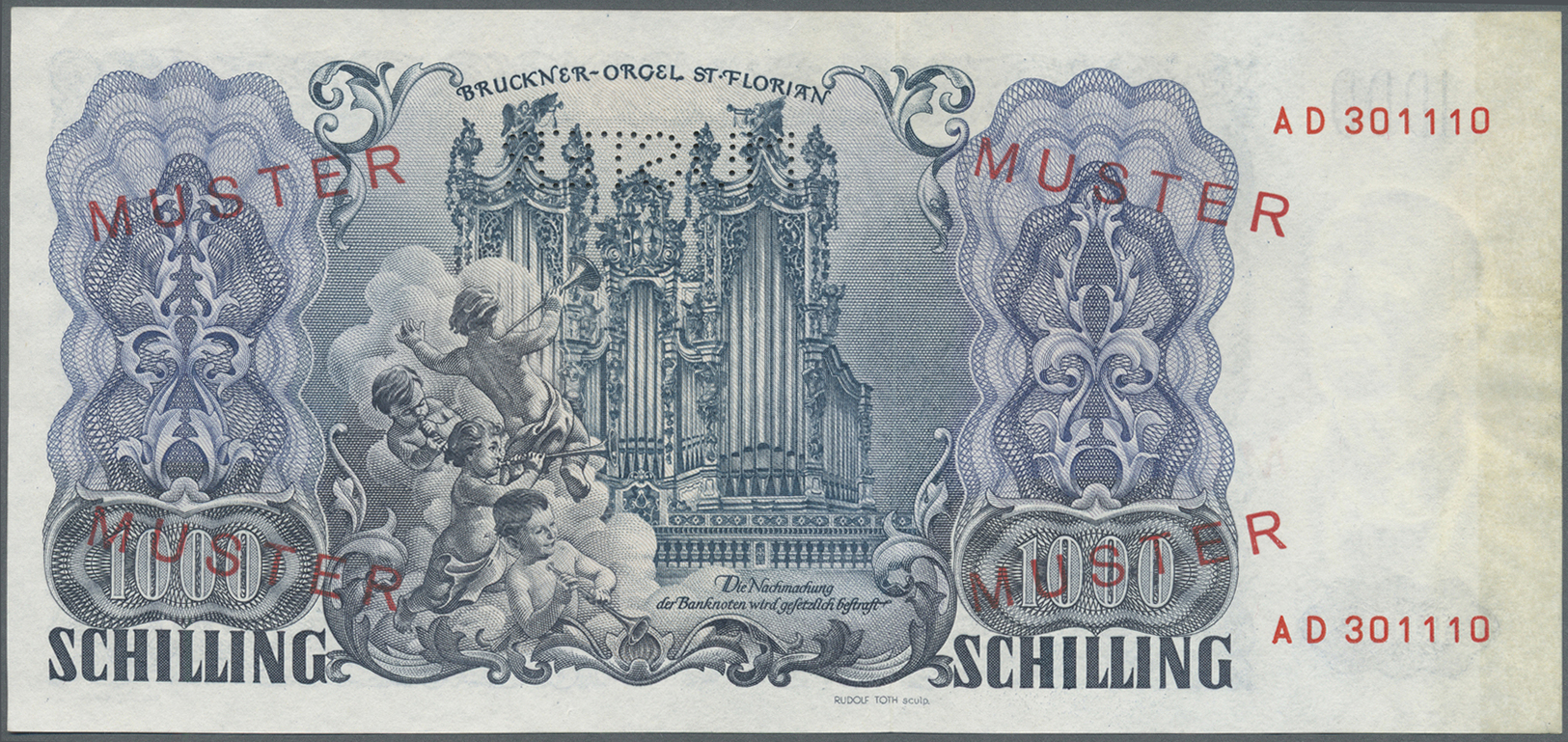 00200 Austria / Österreich: Rare high value set of 20 Specimen banknotes from Austria containing the following notes: 50
