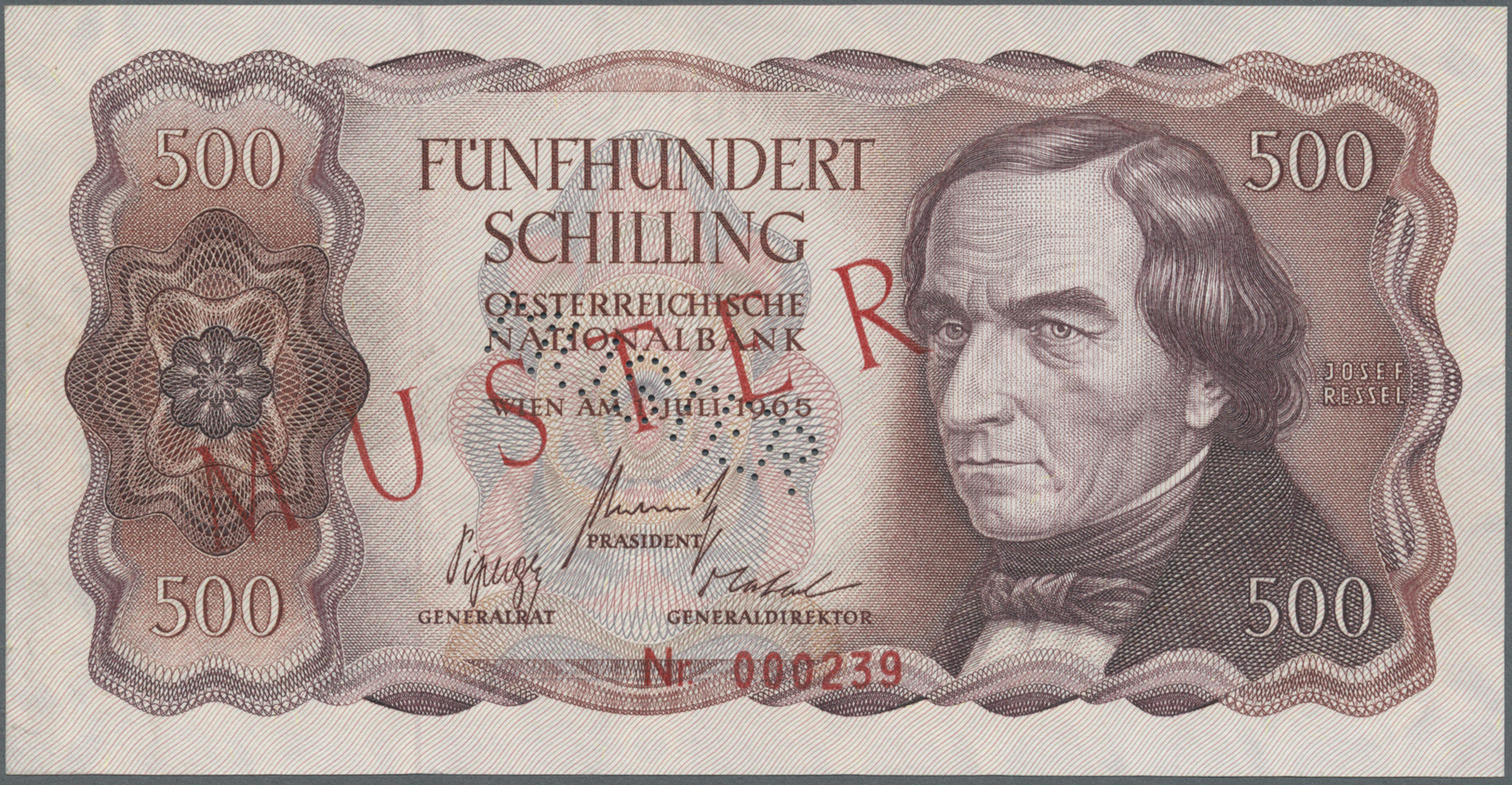 00200 Austria / Österreich: Rare high value set of 20 Specimen banknotes from Austria containing the following notes: 50