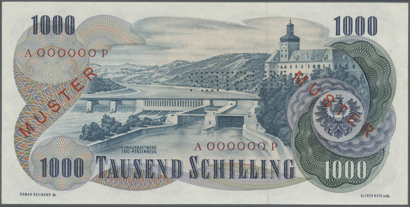 00200 Austria / Österreich: Rare high value set of 20 Specimen banknotes from Austria containing the following notes: 50