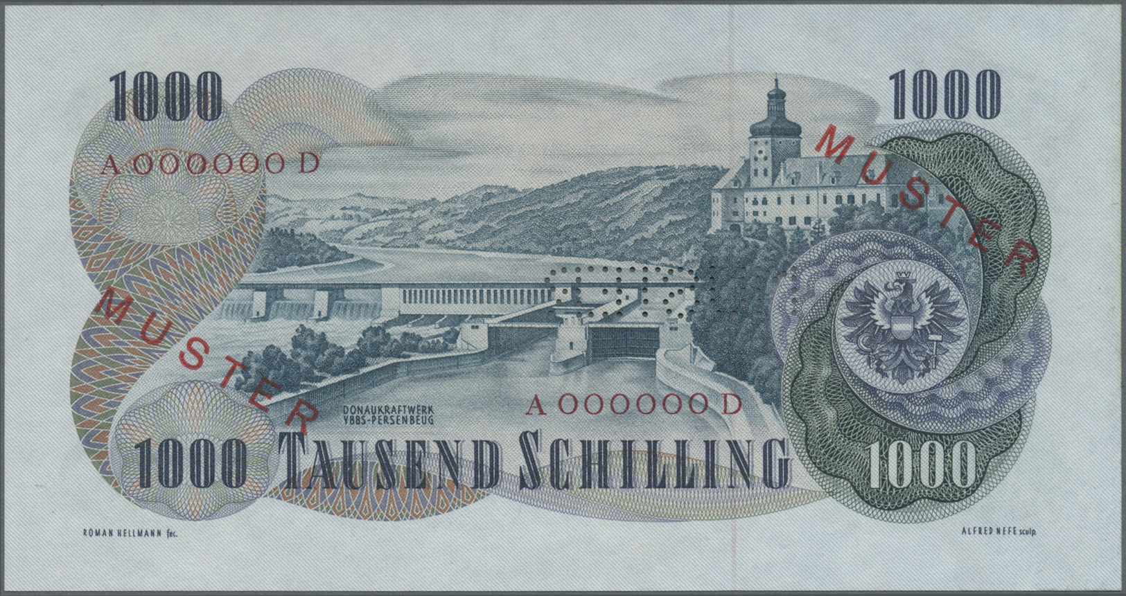 00200 Austria / Österreich: Rare high value set of 20 Specimen banknotes from Austria containing the following notes: 50