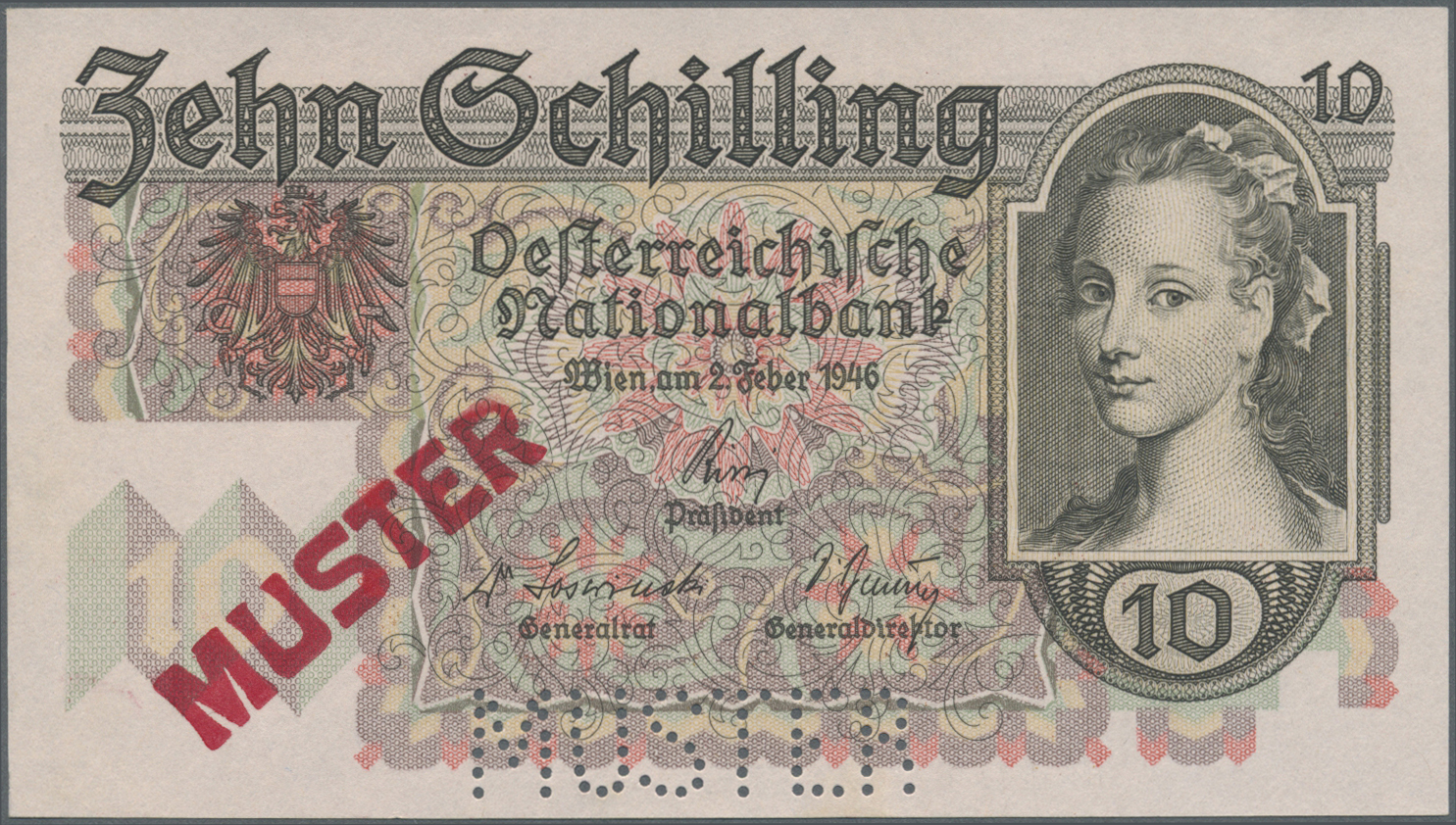 00200 Austria / Österreich: Rare high value set of 20 Specimen banknotes from Austria containing the following notes: 50