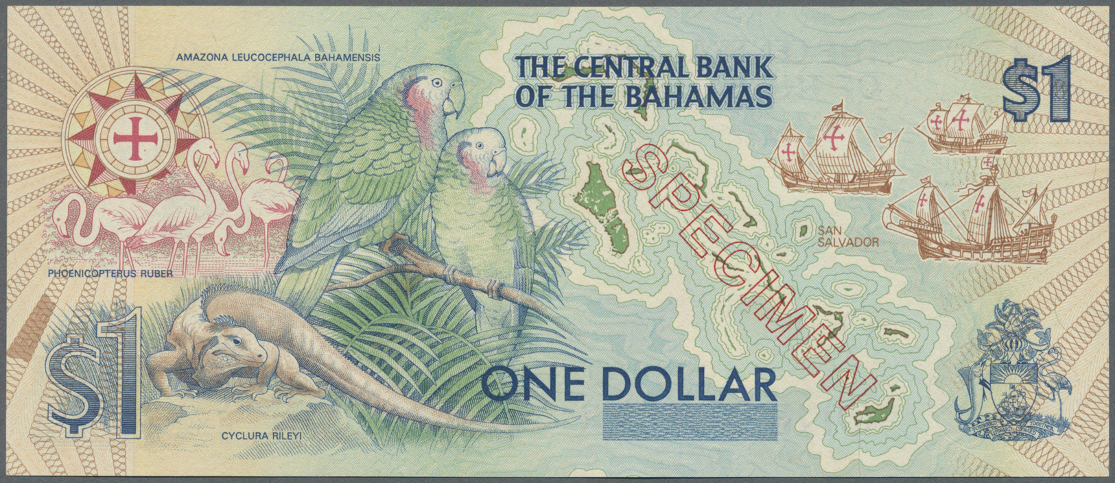 00230 Bahamas: 1 Dollar Commemorative Issue 1992 Specimen P. 50s In Condition: UNC. - Bahamas